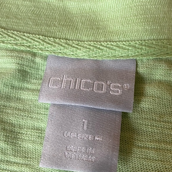 Chico’s Tee Top Size 1 Short Sleeves Mint V Neck - Picture 5 of 8